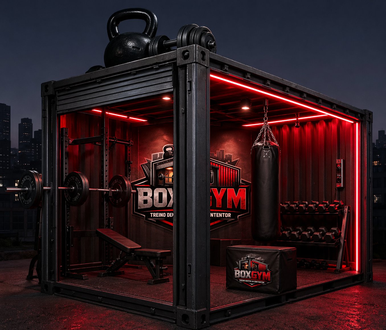 BoxGym contentor à noite